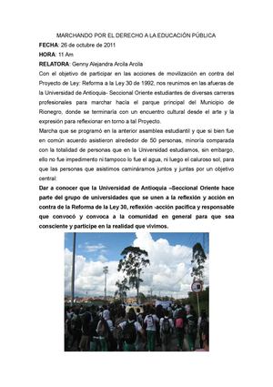 MARCHA 26/10/2011 UNIVERSIDAD DE ANTIOQUIA