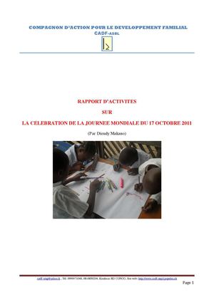 Rapport sur la Journée Mondiale du Refus de la Misère 2011