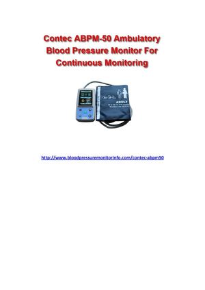 Contec ABPM 50 Blood Pressure Monitor Review