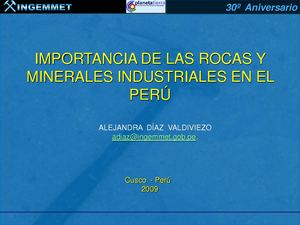 IMPORTANCIA DE LAS ROCAS Y MINERALES INDUSTRIALES EN EL PERÚ