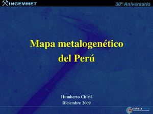 MAPA METALOGENÉTICO DEL PERÚ