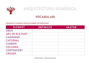Vocabulari d'arquitectura romànica. Activitats