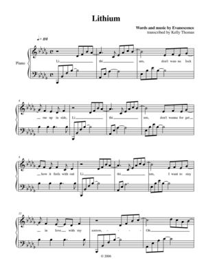 notas de piano de lithium 