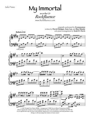 EVANESENCE MY INPORTAL EN PIANO 