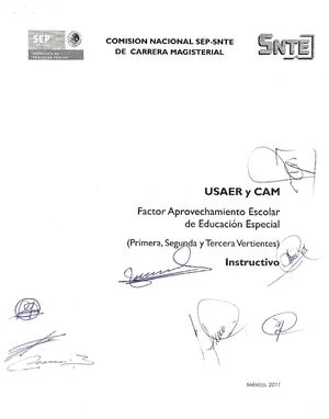 CARRERA MAGISTERIAL: APROVECHAMIENTO ESCOLAR (CAM Y USAER)