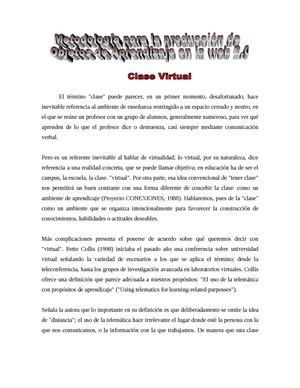 Metodología para la producción de  Objetos de Aprendizaje en la web 2.0