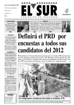 El Sur 17 de noviembre de  2011.
