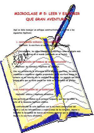 LEER Y ESCRIBIR QUE GRAN AVENTURA.