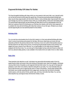 Engraved Birthday Gift Ideas For Babies