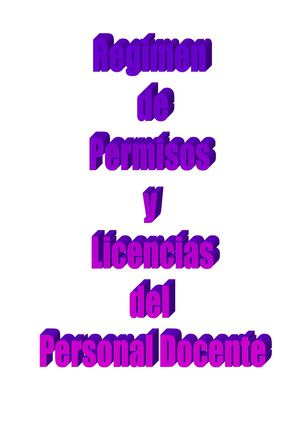 Regimen de licencias docente