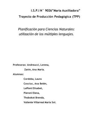 Planificación para Ciencias Naturales: utilización de los múltiples lenguajes.