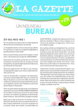 N°29 MAURICE ACCUEIL_LA GAZETTE