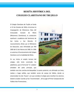 HISTORIA DEL COLEGIO CLARETIANO DE TRUJILLO