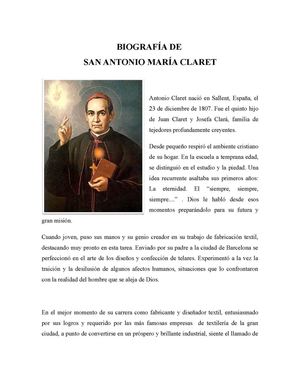biografia de san antonio marìa claret