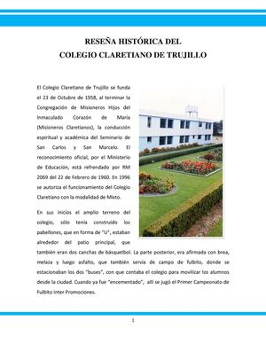 Historia del Colegio Claretiano - La Libertad