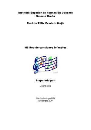 mi libro de canciones infantiles