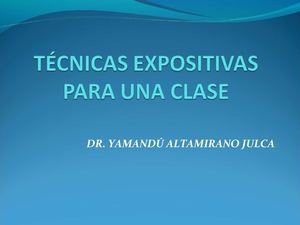 TECNICAS EXPOSITIVAS