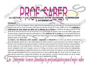 LA LECTURA Y LAS DIFERENCIAS ENTRE ENTENDER, COMPRENDER E INTERPRETAR