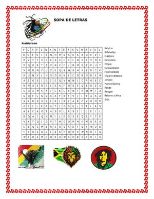 Sopa de letras Rastafarismo