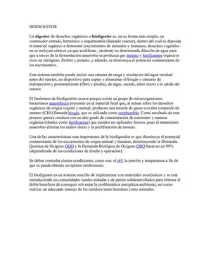 BIODIGESTOR Y  SU  FUNCION 