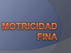 Motricidad Fina