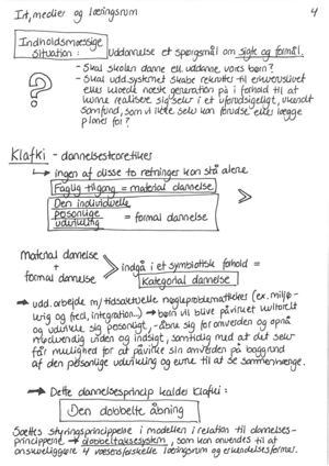 klafki, material dannelse