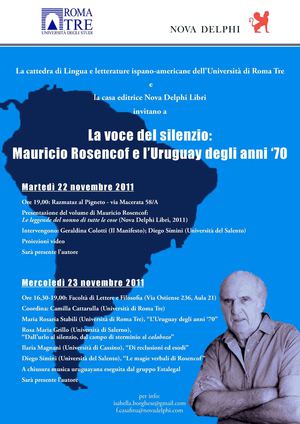 Incontro con lo scrittore uruguaiano Mauricio Rosencof organizzato da Roma Tre e la casa editrice Nuova Delphi Libri