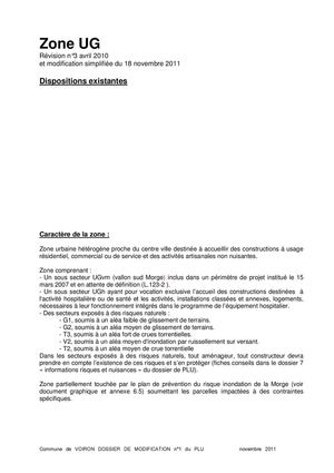 PLU - Règlement zone UG - enquête 21/11/11 - 21/12/11 