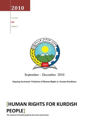 Ongoing Systematic Violations of Human Rights in  Iranian Kurdistan (Volume7)
