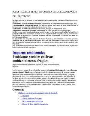 IMPACTOS SOCIALES PROBLEMAS SOCIALES ÁREAS FRÁGILES.