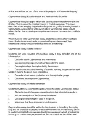 Essay About Healthy Diet Ozymandias Essay Excellent Ideas And Assistance For Students Business Plan Writer San Antonio also Friendship Essay In English Calamo Ozymandias Essay Excellent Ideas And Assistance For Students Science Fair Essay