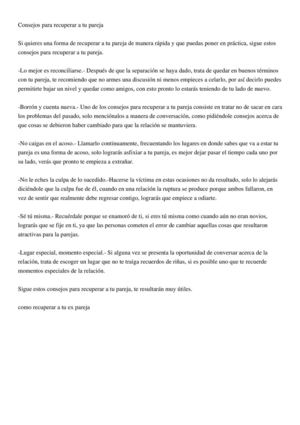 Consejos Para Recuperar a un Hombre