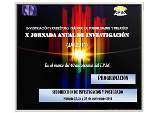 Programa X Jornanda Anual de Investigación UPEL - IPM