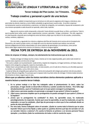 3º Plan lector (primer trimestre)