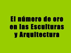 El numero de oro en la Arquitectura