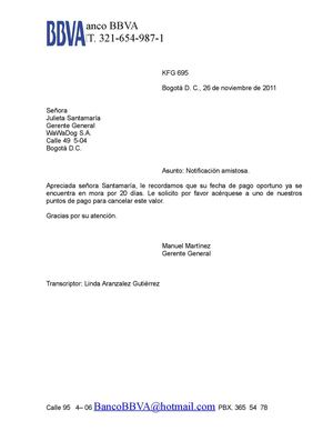 Notificación amistosa