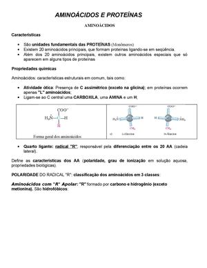 AULA AMINOÁCIDOS e proteínas