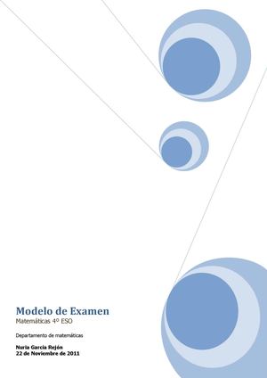 Modelo de examen mate 4º ESO Temas 3