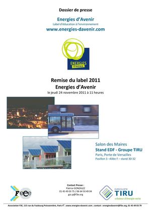 Dossier de presse Energies d'Avenir 2011 et fiches des 18 lauréats