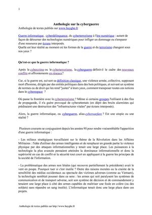 Anthologie sur la cyberguerre