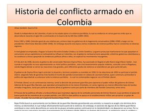 Historia del conflicto armado en Colombia