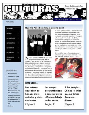 Periódico Escolar Culturas. Proyecto Minga Tenerife 