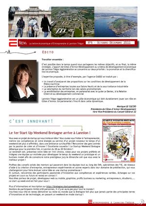 E-News la lettre La Lettre Economique d'entreprendre à Lannion Trégor N°6