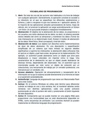 Vocabulario de programacion