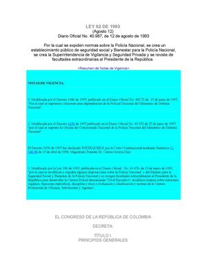 LEY 62 DE 1993