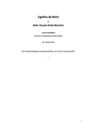 Agatha de Metz ou Mek-Ouyes et les Messins