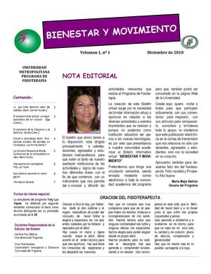 BOLETIN INFORMATIVO - FISIOTERAPIA UNIMETRO PRIMERA EDI.