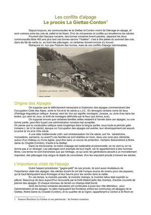 Le conflit d'alpage La Giettaz vs Cordon