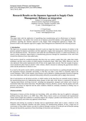 1.[1-8]Research Results on the Japanese Approach to Supply Chain     Management