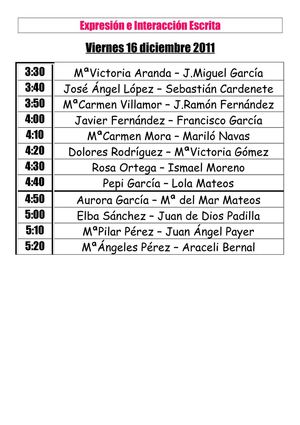 Expresión e Interacción Escrita 16 dic - 1º